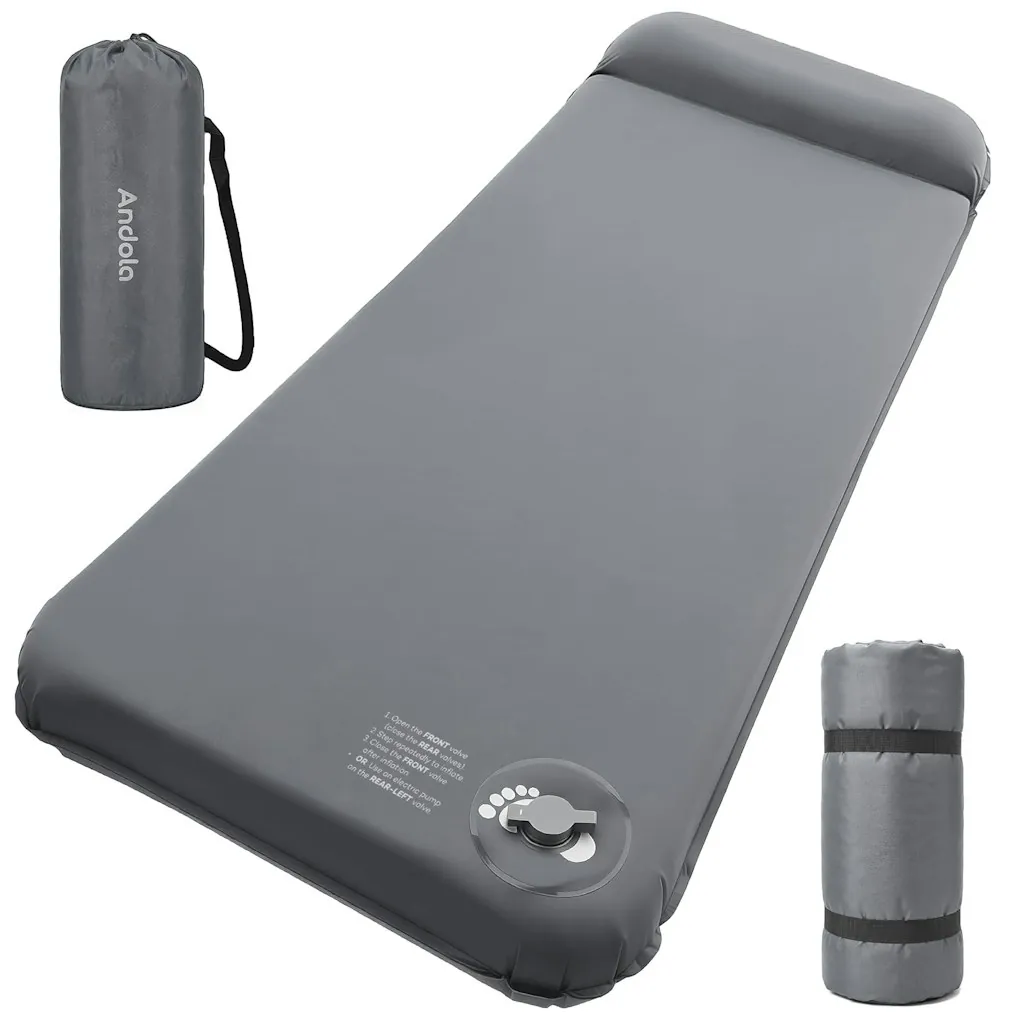 3.1" Self-Inflating Camping Sleeping Pad with Pillow