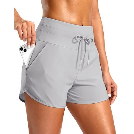 Soothfeel Women's 3" Athletic Running Workout Shorts w/ Zipper Pocket