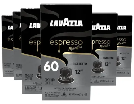 60-Count Lavazza Espresso Maestro Ristretto Nespresso Aluminum Capsules
