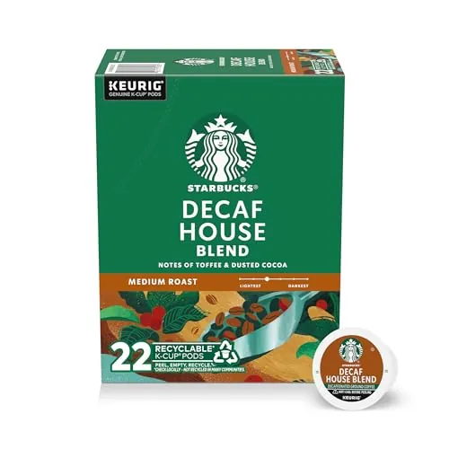 Starbucks K-Cup Coffee Pods, Decaf House Blend Medium Roast, 22 Count