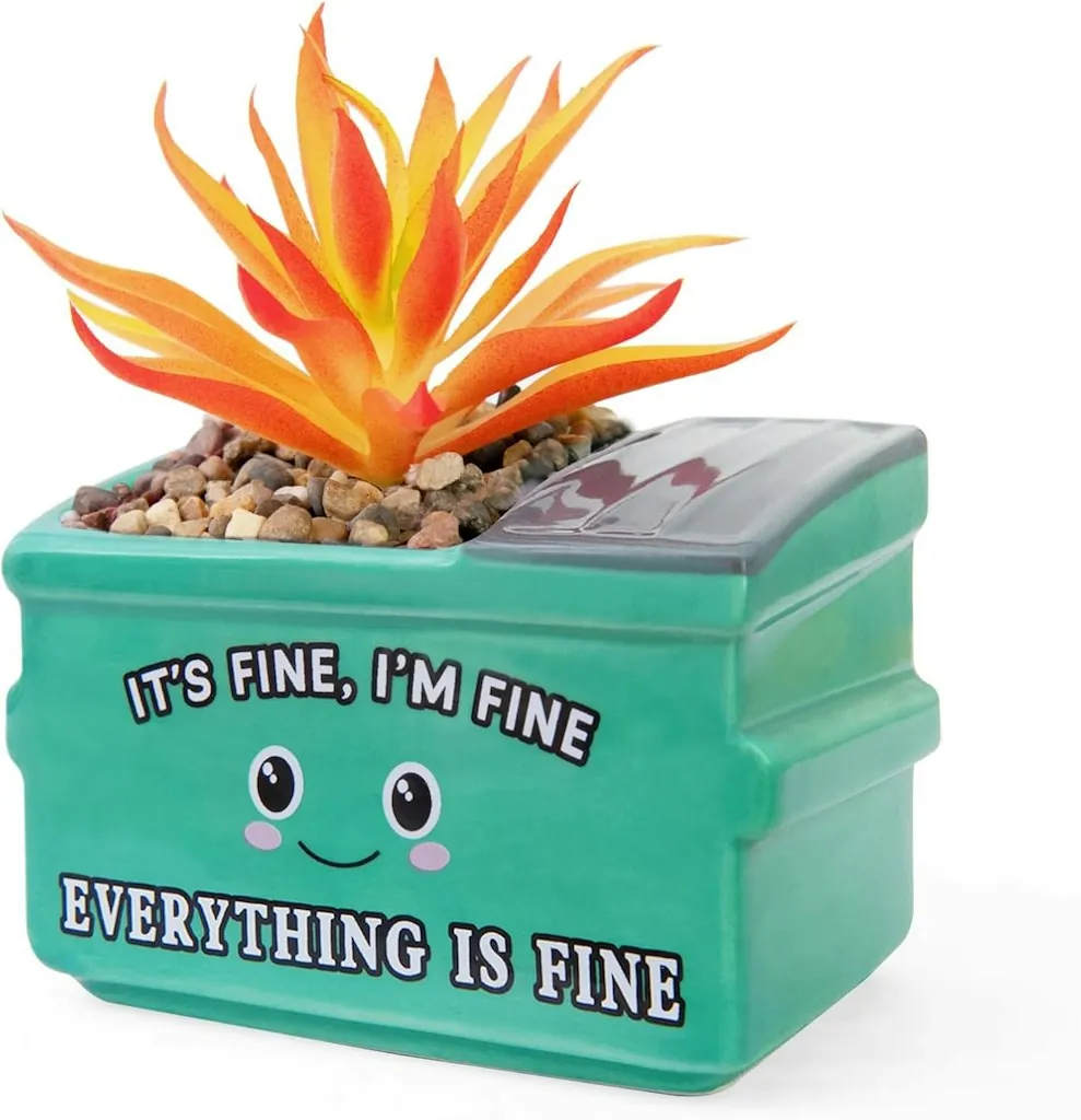 Emotional Support Dumpster Fire Planter