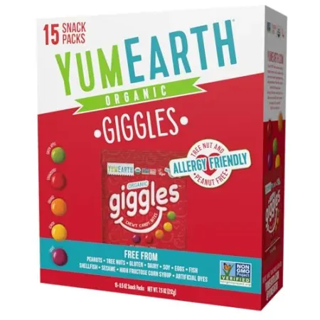 15-Pack 7.5oz YumEarth Organic Giggles Chewy Candy Bites