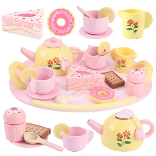 RECEKA Wooden Tea Party Set
