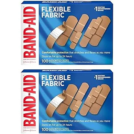 Select Accts: 2-Pk 100-Ct Band-Aid Flexible Fabric Adhesive Bandages (Assorted)