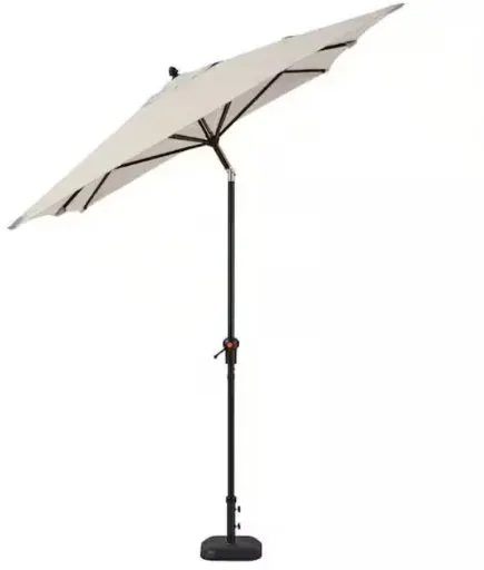6.5' x 10' Aluminum Market LED Solar Auto-Tilt Patio Umbrella