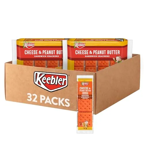 Keebler Sandwich Crackers, Cheese and Peanut Butter (32 Packs)