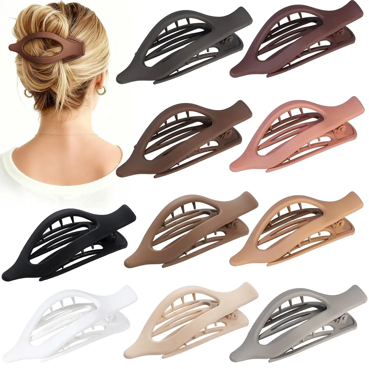 Sisiaipu Flat Hair Clips 10-Pack