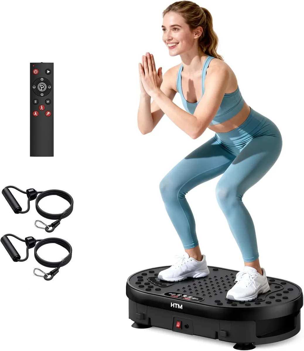 HTM Small Vibration Plate Exercise Machine in Black