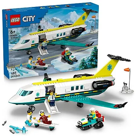403-Pc LEGO City Emergency Air Ambulance Airplane Building Toy