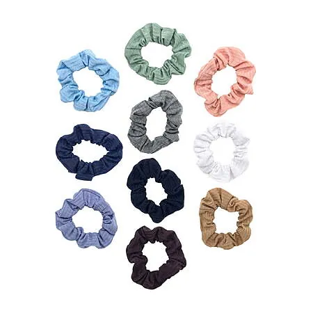 10-Pack Time and Tru Women's Ribbed Hair Ties (Multi-Color Ribbed)