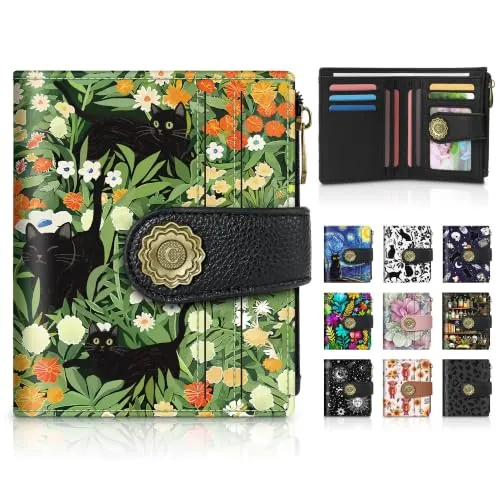 Chelmon Women's RFID-Blocking Bifold Wallet w/ 10 Card Slots