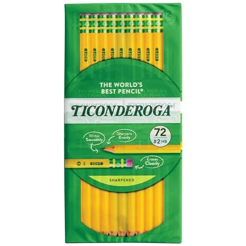 Ticonderoga Pre-Sharpened Pencil with Eraser 12-Pack