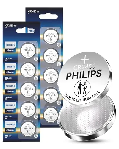 Philips CR2450 3V Lithium Coin Cell Batteries 10-Count