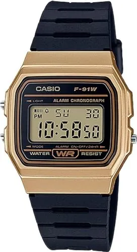 Casio F-91W Series Men's Digital Watch 35.2 mm Gold