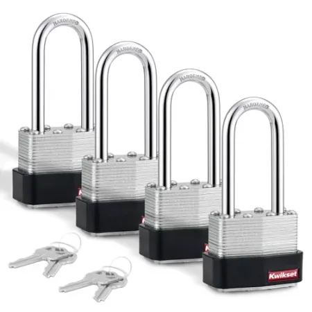 4-Pack Kwikset Laminated Steel Padlock w/ 2" Shackle