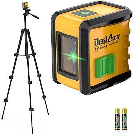 DEGLASERS Self Leveling Green Cross Line Laser Level w/ Tripod