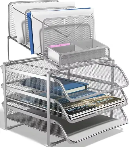 Staples TRU RED All-In-One 10-Compartment Wire Mesh Compartment Storage
