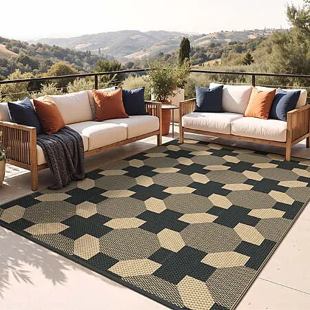6' x 9' KUETH Plastic Straw Foldable Outdoor Rug (2 Colors)