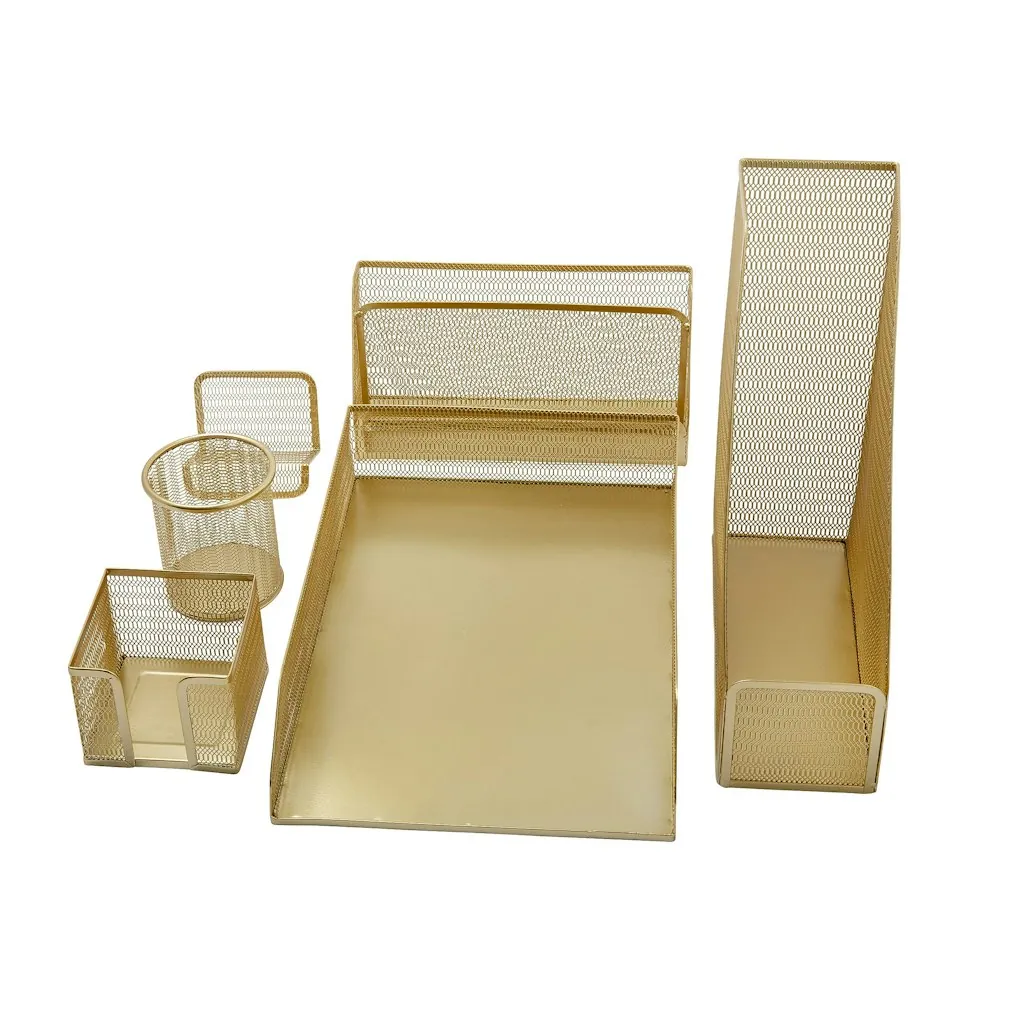 Martha Stewart Ryder 6-Piece Mesh Metal Desktop Organizer Set