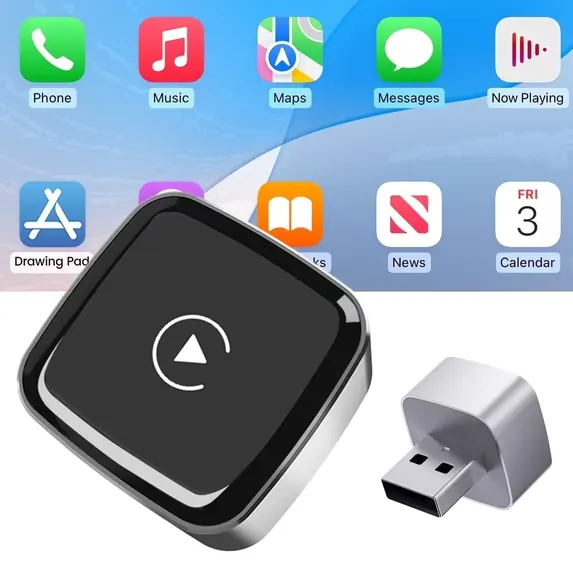 DIAMOOKY 2-in-1 Wireless CarPlay Adapter for CarPlay & Android Auto