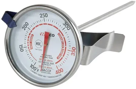2" Winco Dial Deep Fry / Candy Thermometer w/ 5" Probe