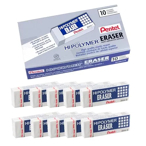 Pentel Hi-Polymer Erasers 10-pack