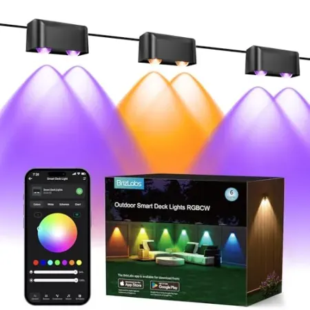 BrizLabs 32.8' Smart Outdoor Fence Lights (6 Lamps)