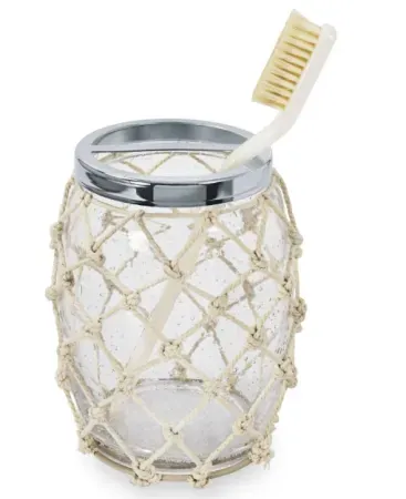 Better Homes & Gardens Nautical Bathroom Glass Toothbrush Holder