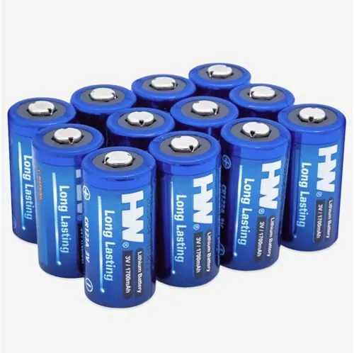 HW CR123 Lithium Batteries 1700mAh 12-Pack