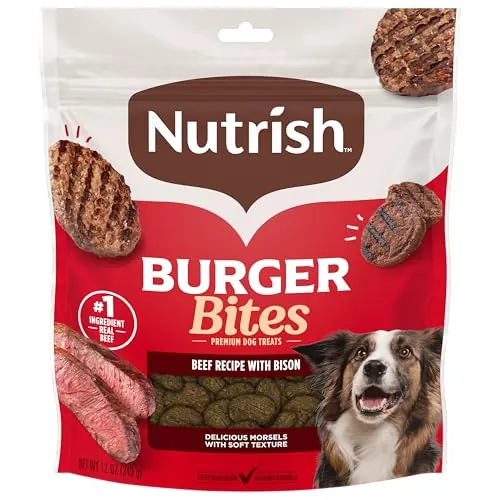 Nutrish Dog Treats Burger Bites - Beef Recipe 12-Oz