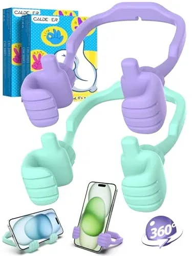 CALDEVER Thumbs Up 360° Adjustable Cell Phone Stand, 2-Pack (3 Colors)