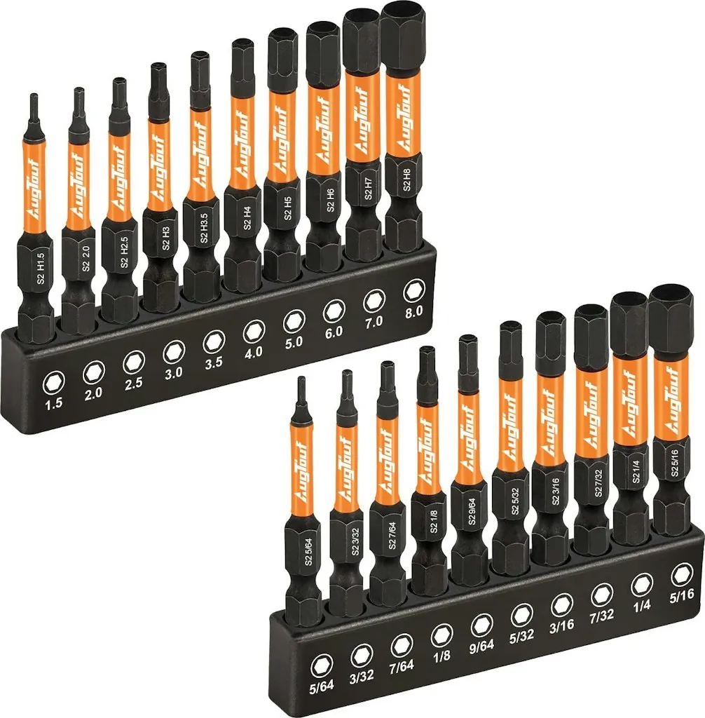 20-Piece Metric & SAE 2" Impact Allen Wrench Drill Bit Set