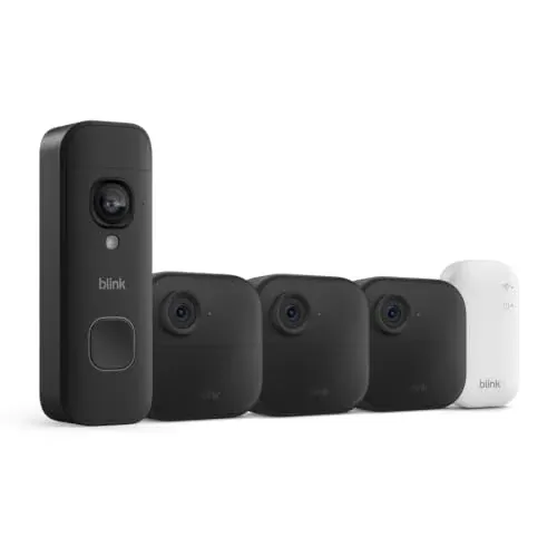 Blink 4 Outdoor 3-Camera System with Sync Module and 2K Blink Doorbell Camera
