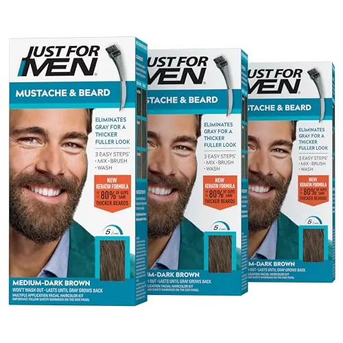 Just For Men Mustache & Beard, Real Black, M-55