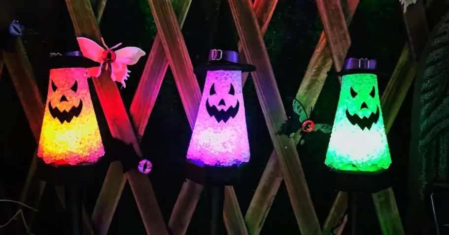Ghost Solar Lights 6-Pack – Orange Purple & Green