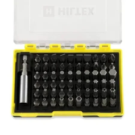 61-Piece Hiltex 1/4" Security Hex Bit Set w/ Magnetic Extension Adapter
