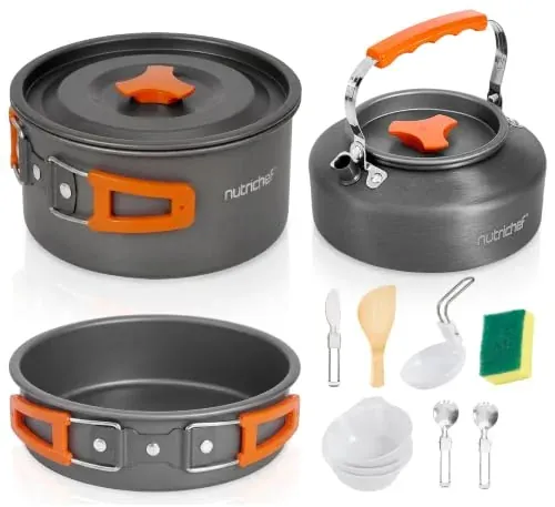 15-Piece NutriChef Nonstick Camping Cookware Set