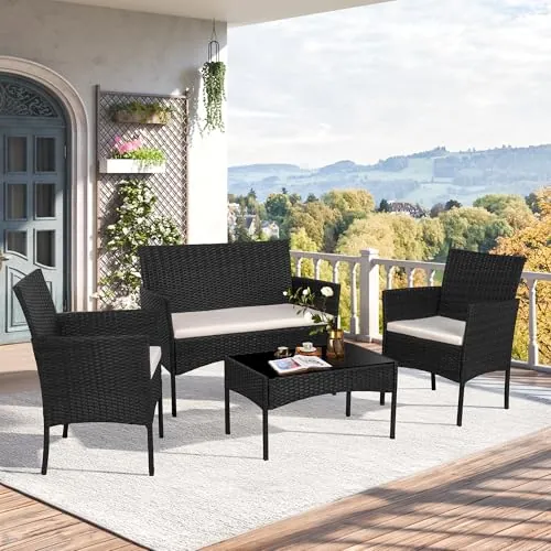 Shintenchi 4 Piece Outdoor Patio Furniture Sets