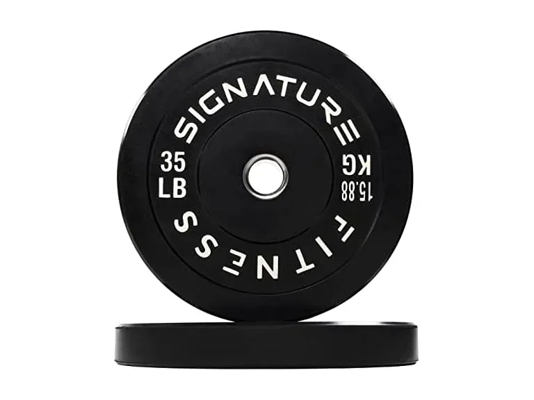 Fitvids 35LB 2" Olympic Bumper Weight Plates (Pair) w/ Steel Hub