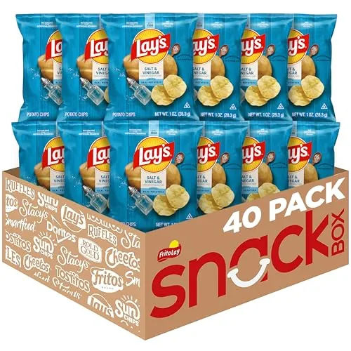 Lay’s Salt & Vinegar Flavored Potato Chips 1 oz Bags 40 Count