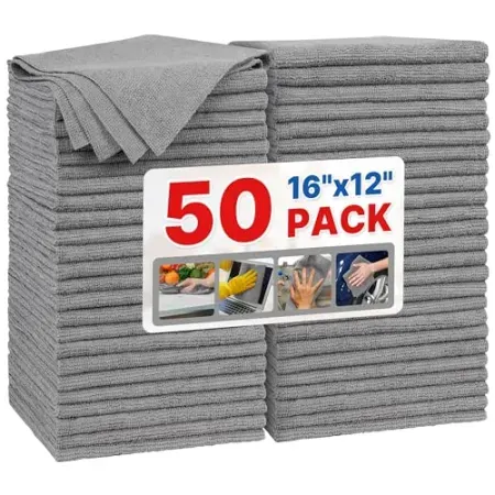 50-Pack FIXSMITH 16" x 12" Microfiber Cleaning Cloth