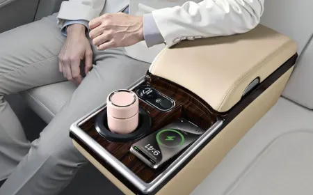 Coverado Universal Center Console w/ Wireless Charging, LED, Cup Holder
