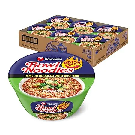 6-Pk 3.03-Oz Nongshim Instant Ramen Bowl Noodle Soup (Hot & Spicy)