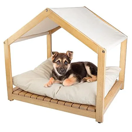 30"x24" PetMaker Indoor Wood Dog House w/ Adjustable Canopy