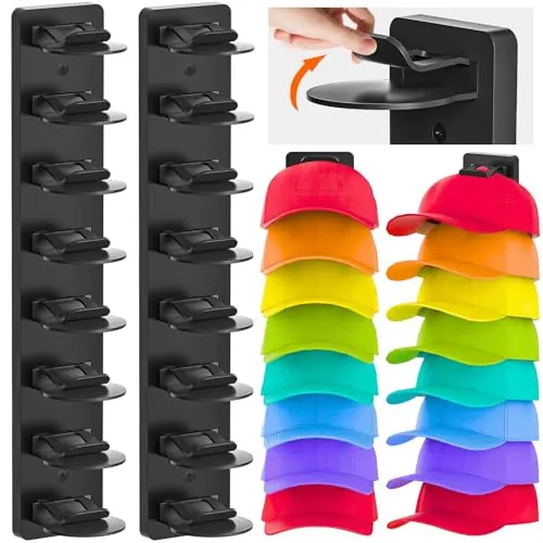 Eiito Hat Organizer 2-Pack (16 Hats, 2.3'' x 12.9'')