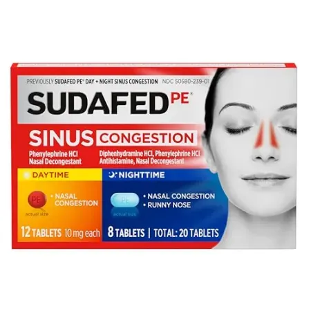 20ct Sudafed PE Day + Night Tablets