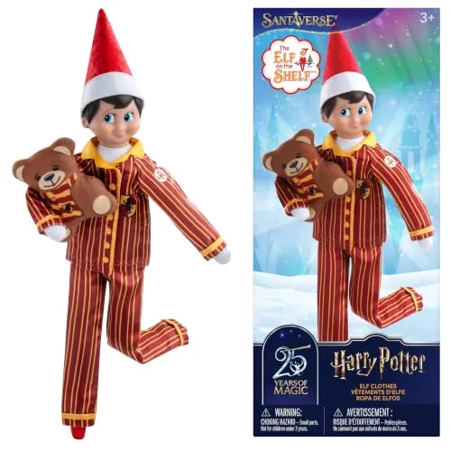 Elf on the Shelf Harry Potter Gryffindor Pajama Set w/ Teddy Bear