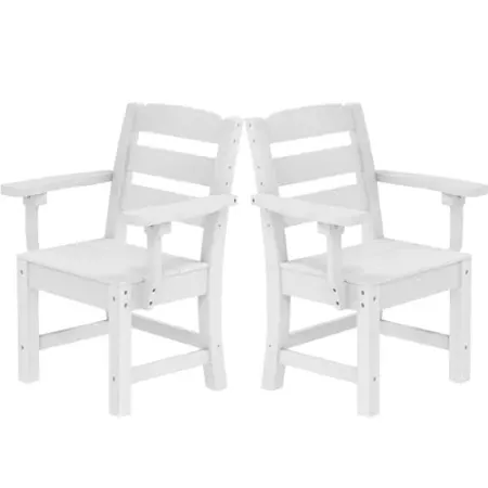 Set-of-2 YITAHOME Wood-Grain Textured Resin Chairs