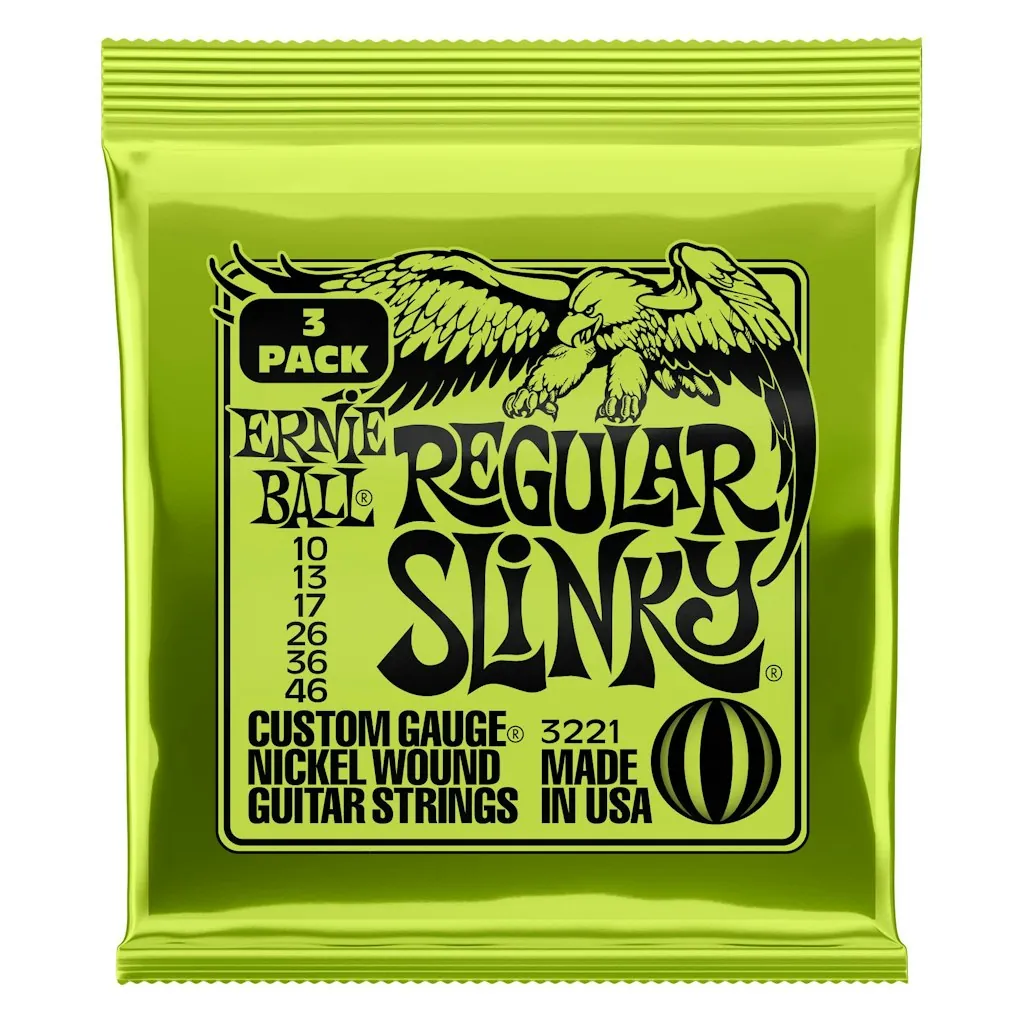 Ernie Ball Regular Slinky Nickel Wound Electric Guitar Strings 3-Pack