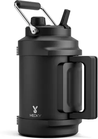 128oz Meoky Triple Wall Vacuum Insulated Stainless Steel Water Jug w/ 2-in-1 Straw & Spout Lid